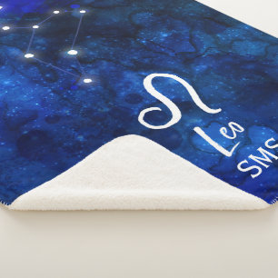 Leeuw Zodiac Sterrenbeeld Donkerblauwe Melkweg Mon Sherpa Deken