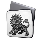 Leeuw Zodiac Sun‑Mane Leeuw | BurnsInHell Laptop Sleeve (Voorkant Links)