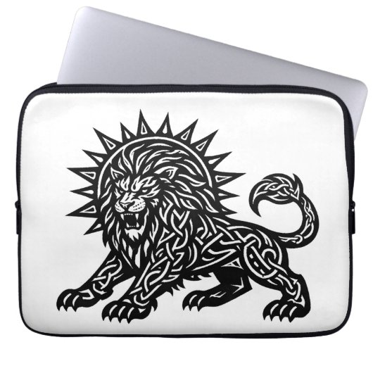 Leeuw Zodiac Sun‑Mane Leeuw | BurnsInHell Laptop Sleeve (Voorkant)