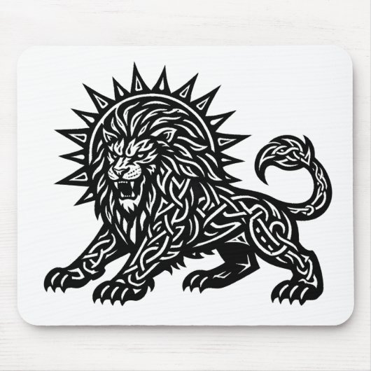 Leeuw Zodiac Sun‑Mane Leeuw | BurnsInHell Muismat (Voorkant)