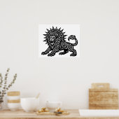 Leeuw Zodiac Sun‑Mane Leeuw | BurnsInHell Poster (Keuken)
