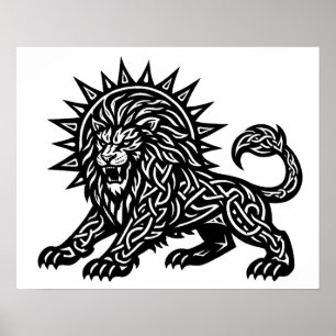 Leeuw Zodiac Sun‑Mane Leeuw BurnsInHell Poster