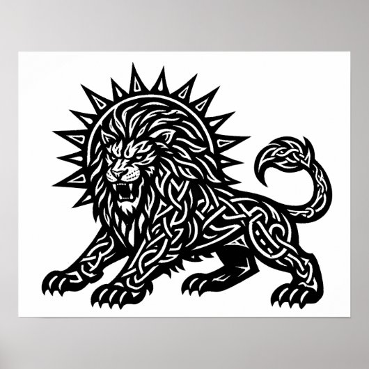 Leeuw Zodiac Sun‑Mane Leeuw | BurnsInHell Poster (Voorkant)