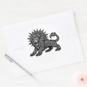 Leeuw Zodiac Sun‑Mane Leeuw | BurnsInHell Ronde Sticker (Envelop)