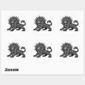 Leeuw Zodiac Sun‑Mane Leeuw | BurnsInHell Ronde Sticker (Vel)