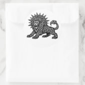 Leeuw Zodiac Sun‑Mane Leeuw | BurnsInHell Ronde Sticker (Tas)