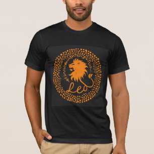 Leeuw Zodiac Symbool met Koppige Gouden Leeuwenkop T-shirt