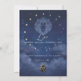 Leeuw Zodiac Verjaardagsuitnodiging Kaart