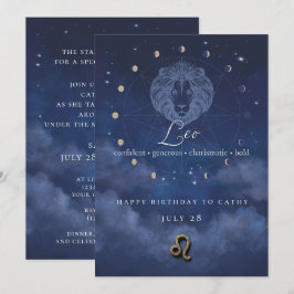 Leeuw Zodiac Verjaardagsuitnodiging Kaart
