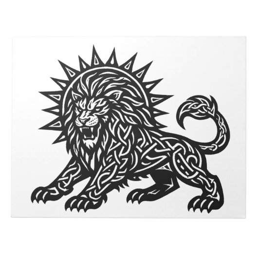 Leeuw Zodiac Zon-Mane Lion | BurnsInHell Notitieblok (Voorkant)