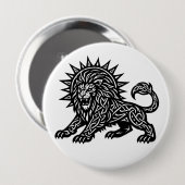 Leeuw Zodiac Zon-Mane Lion | BurnsInHell Ronde Button 4,0 Cm (Voorkant /achterkant)