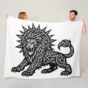 Leeuw Zodiac Zon-Manen Leeuw BurnsInHell Fleece Deken