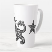 Leeuw Zodiac Zon-Manen Leeuw | BurnsInHell Latte Mok (Rechterhoek)
