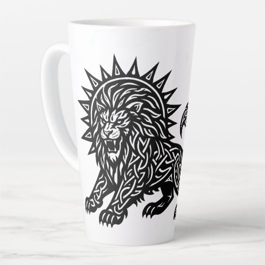 Leeuw Zodiac Zon-Manen Leeuw | BurnsInHell Latte Mok (Linkerhoek)