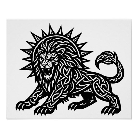 Leeuw Zodiac Zon-Manen Leeuw | BurnsInHell Perfect Poster (Voorkant)