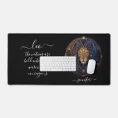 Leeuw zodiak goud en zwart bureaumat (Keyboard & Muis)
