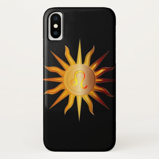 Leeuw Zon Sterrenbeeld Geboortemaand Rood & Goud Case-Mate iPhone Case (Achterkant)