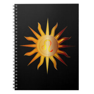 Leeuw Zon Sterrenbeeld Geboortemaand Rood & Goud D Notitieboek