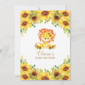 Leeuw Zonnebloem Bloemen Baby shower Sprinkle Meis Kaart (Achterkant)