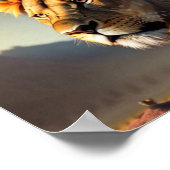 Leeuw zonsondergang achtergrond poster (Hoek)