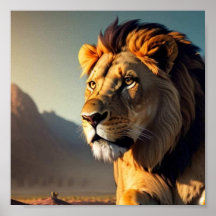 Leeuw zonsondergang achtergrond