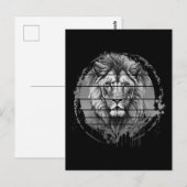 Leeuw Zwart En Wit Briefkaart (Voorkant / Achterkant)
