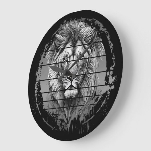 Leeuw zwart en wit grote klok (Hoek)