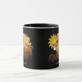 Leeuw Zwart Geel Mandala Zon Mok (Midden)