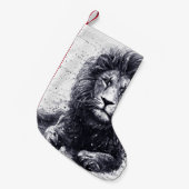 Leeuw zwart-wit illustratie. kleine kerstsok (Voorkant (Hangend))