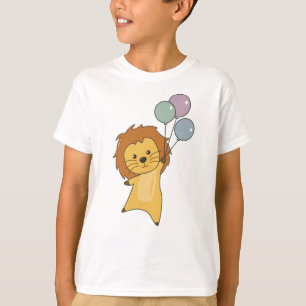 Leeuwballonnen vliegen naar boven gekke dieren voo t-shirt