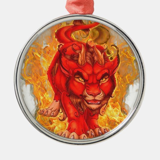 Leeuwdraak Metalen Ornament (Voorkant)