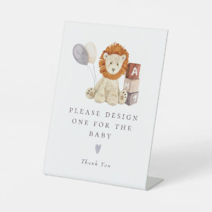 Leeuwen Baby Shower Activiteiten Station Bord Reclamebord Met Voetstuk