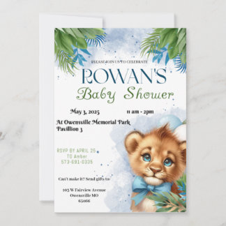 Leeuwen Baby Shower Uitnodiging