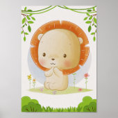 Leeuwen babyserie print dieren kinderkamer poster (Voorkant)
