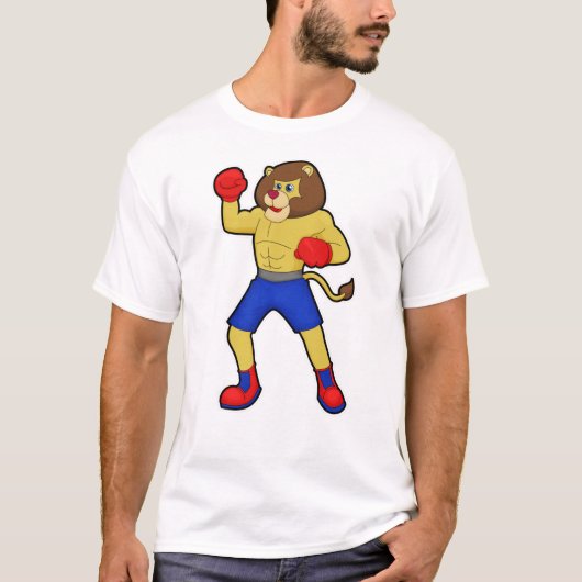 Leeuwen bij het koken met boxinghandschoenen t-shirt (Voorkant)