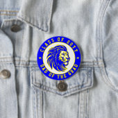 Leeuwen Blauw en Geel Vader van de Afstuderen Ronde Button 7,6 Cm (In situ)