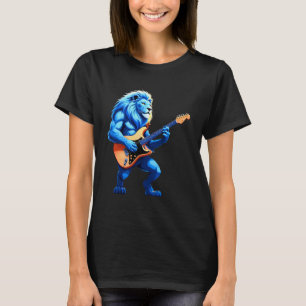 Leeuwen Blauwe Leeuw Speelt Gitaar T-shirt