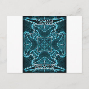 Leeuwen delen kunst print briefkaart