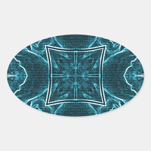 Leeuwen delen kunst print ovale sticker (Voorkant)