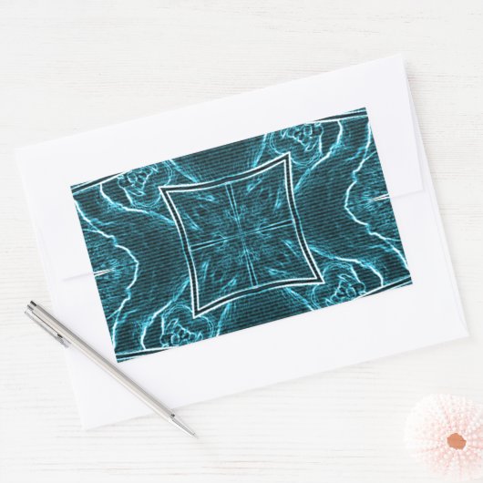 Leeuwen delen kunst print rechthoekige sticker (Envelop)