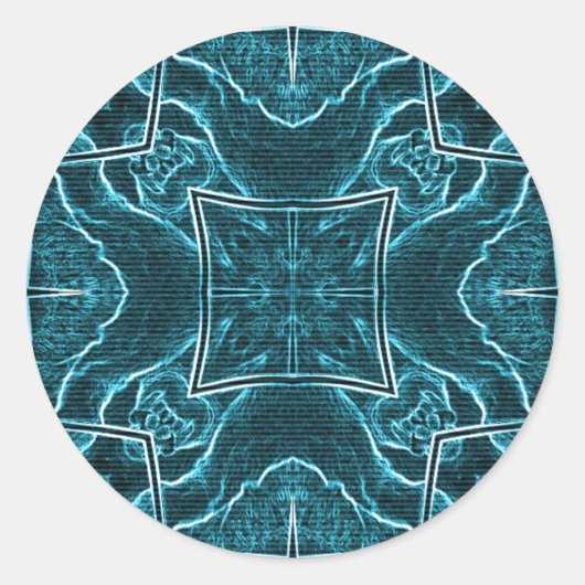 Leeuwen delen kunst print ronde sticker (Voorkant)