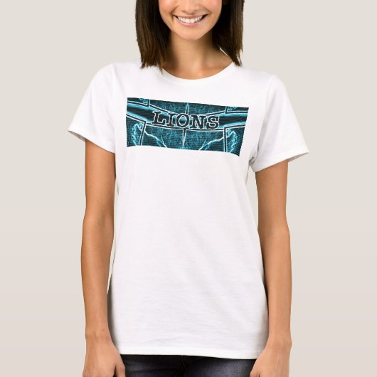 Leeuwen delen kunst print t-shirt (Voorkant)