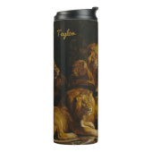 Leeuwen’ Den aangepaste naam tumbler Thermosbeker (Gedraaid links)