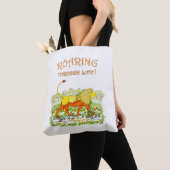 Leeuwen die door de Canvas tas van het leven lopen (Dichtbij)