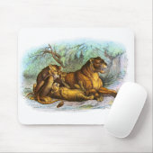  leeuwen en Cubs Illustratie Mousepad Muismat (Met muis)