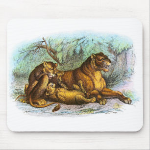  leeuwen en Cubs Illustratie Mousepad Muismat