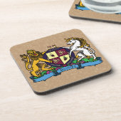 Leeuwen en eenhoorntjespringen - Wijnlaag Bier Onderzetter (Linkerzijde)