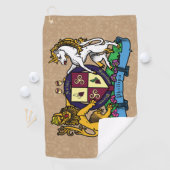 Leeuwen en eenhoorntjespringen - Wijnlaag Golfhanddoek (Insitu)