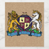 Leeuwen en eenhoorntjespringen - Wijnlaag Wijn Etiket (Enkel label)