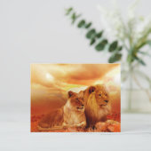Leeuwen en leeuwen briefkaart (Staand voorkant)